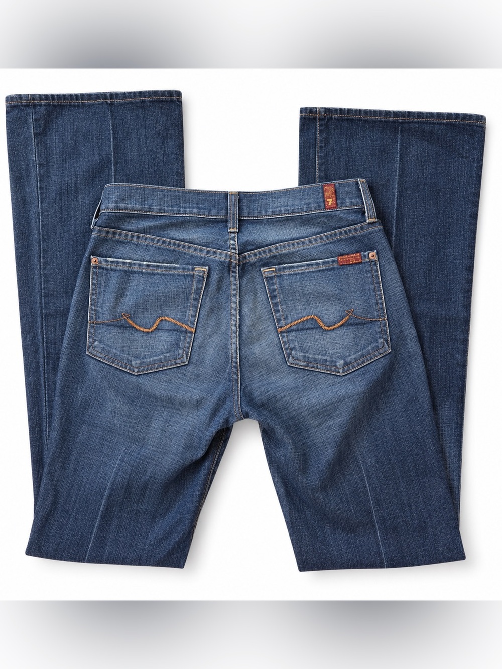 Vintage Y2K 7 For All Mankind by Jerome Dahan Jeans Low Rise Flare Made USA 27